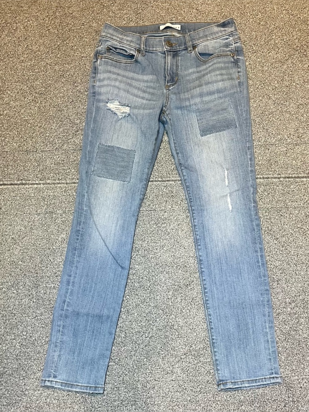 LOFT Modern Skinny Jeans Women’s Size 2 Blue Patchwork Ankle Denim Stretch